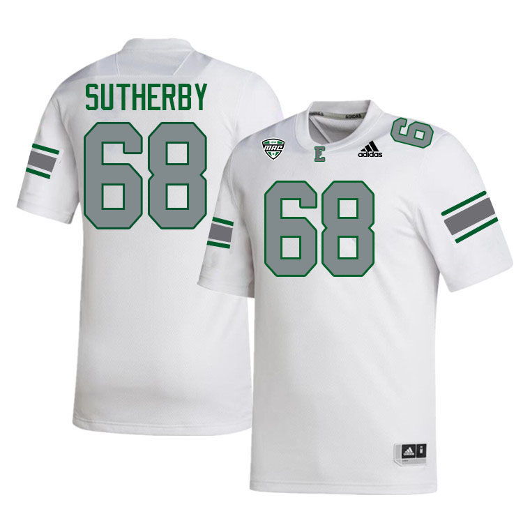 Eastern Michigan Eagles #68 Nicholas Sutherby College Football Jerseys Stitched-White